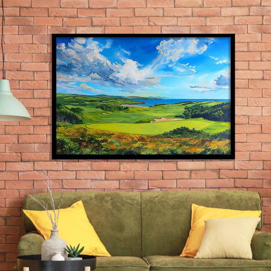 Acrylic Painting Turnberry Golf Club Alisa Course, Golf Art, Gift for him, Framed Art Prints Wall Decor