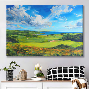 Acrylic Painting Turnberry Golf Club Alisa Course, Golf Art Print, Gift for him, Canvas Prints Wall Art