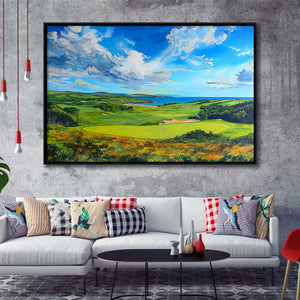 Acrylic Painting Turnberry Golf Club Alisa Course, Golf Art Print, Gift for him, Framed Canvas Prints Wall Art