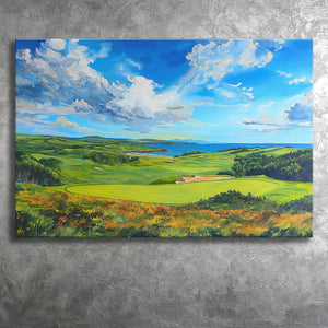 Acrylic Painting Turnberry Golf Club Alisa Course, Golf Art Print, Gift for him, Canvas Prints Wall Art