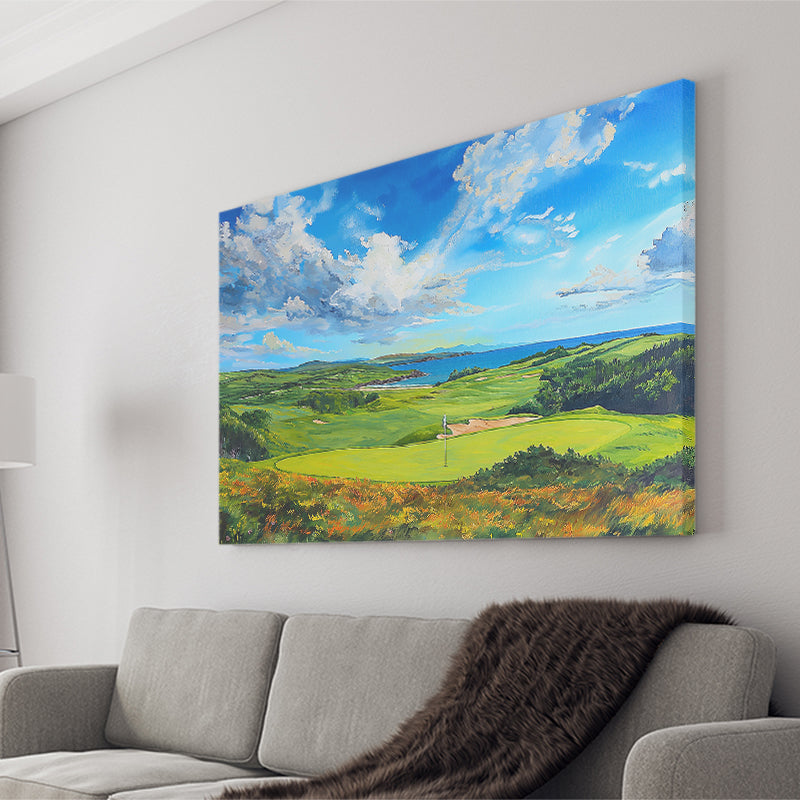 Acrylic Painting Turnberry Golf Club Alisa Course, Golf Art Print, Gift for him, Canvas Prints Wall Art