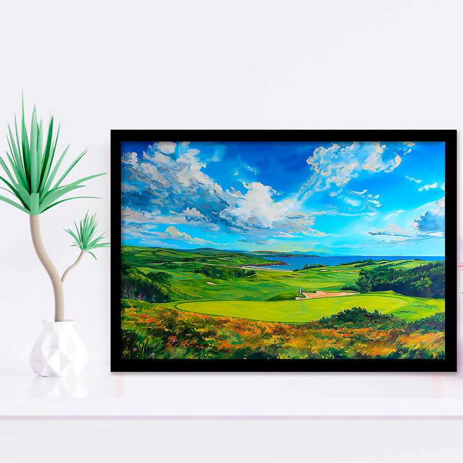 Acrylic Painting Turnberry Golf Club Alisa Course, Golf Art, Gift for him, Framed Art Prints Wall Decor