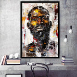 African American Man Portrait Painting, Framed Art Prints Wall Decor, Picture Framed Painting