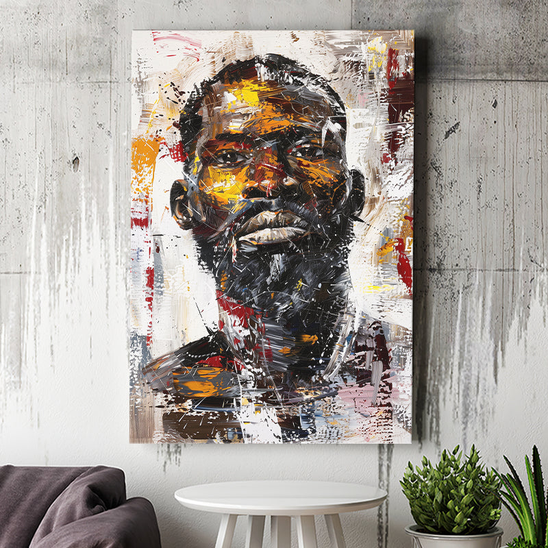 African American Man Portrait Painting, Canvas Prints Wall Art Home Decor, Painting Canvas Art
