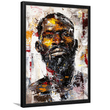 African American Man Portrait Painting, Framed Art Prints Wall Decor, Picture Framed Painting