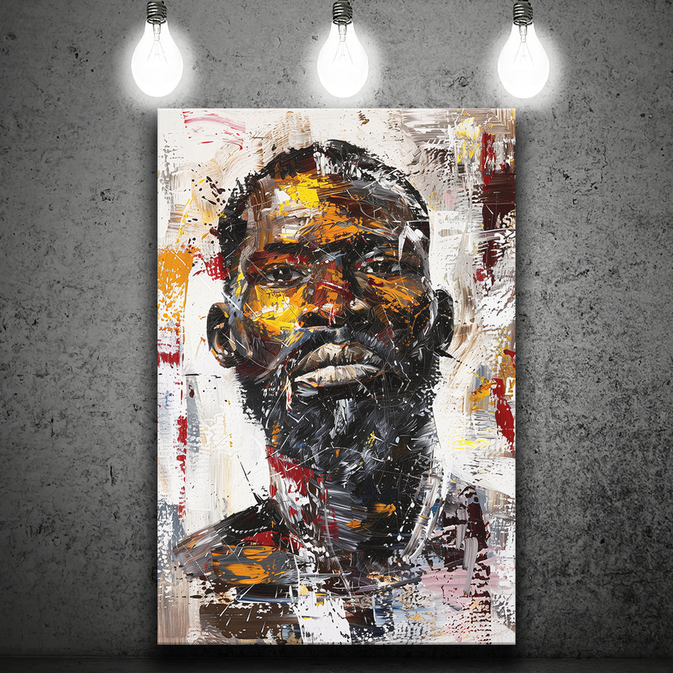 African American Man Portrait Painting, Canvas Prints Wall Art Home Decor, Painting Canvas Art