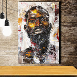 African American Man Portrait Painting, Canvas Prints Wall Art Home Decor, Painting Canvas Art