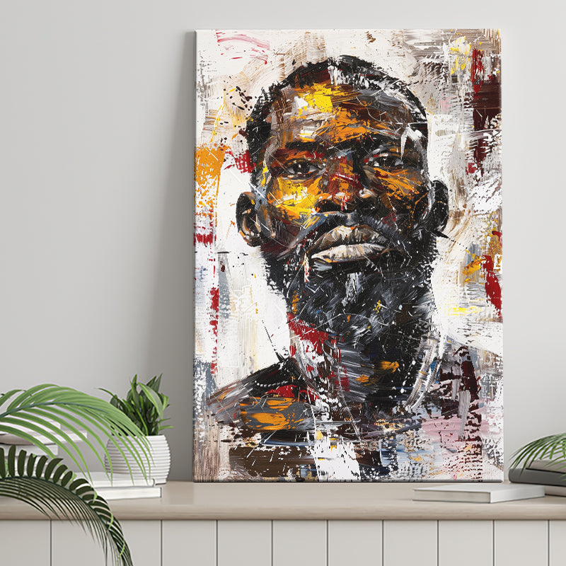 African American Man Portrait Painting, Canvas Prints Wall Art Home Decor, Painting Canvas Art