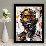 African American Man Portrait Painting, Framed Art Prints Wall Decor, Picture Framed Painting