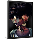 African Woman Print Gold & Black Modern Wall Art,Framed Art Prints Wall Decor, Picture Framed