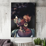 African Woman Canvas Print Gold & Black Modern Wall Art, Canvas Painting, Canvas Print Wall Art Decor