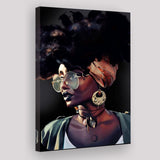 African Woman Canvas Print Gold & Black Modern Wall Art, Canvas Painting, Canvas Print Wall Art Decor