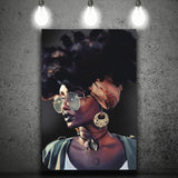 African Woman Canvas Print Gold & Black Modern Wall Art, Canvas Painting, Canvas Print Wall Art Decor