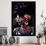 African Woman Print Gold & Black Modern Wall Art,Framed Art Prints Wall Decor, Picture Framed