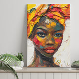 African Woman Portrait Oil Painting, Canvas Prints Wall Art Home Decor, Painting Canvas Art