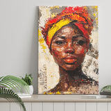 African Woman Portrait Painting Art, Canvas Prints Wall Art Home Decor, Painting Canvas Art