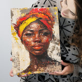 African Woman Portrait Painting Art, Canvas Prints Wall Art Home Decor, Painting Canvas Art