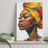African Woman Portrait Unique Art Oil Painting, Canvas Prints Wall Art Home Decor, Painting Canvas Art