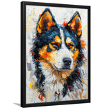Alaskan Malamute Dog Portrait Painting, Pet Lover Art, Framed Art Prints Wall Art Decor, Framed Picture Print