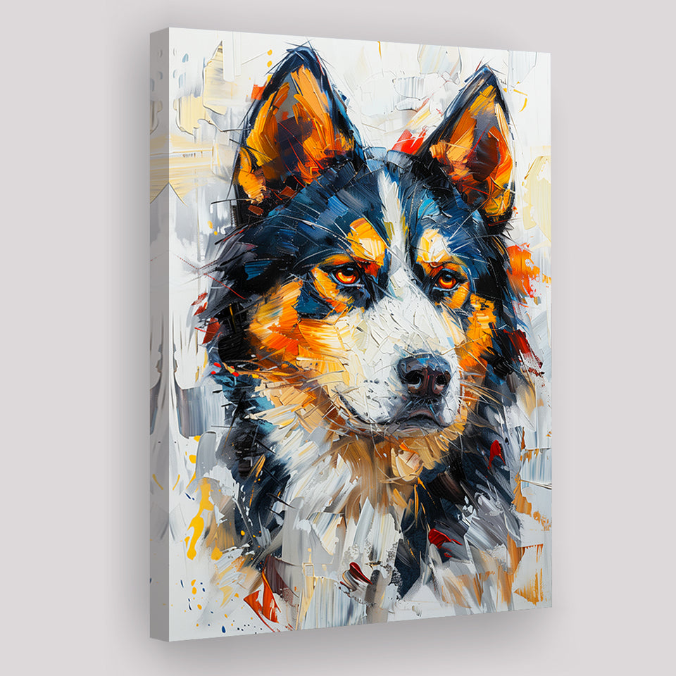 Alaskan Malamute Dog Portrait Painting, Pet Lover Art, Canvas Prints Wall Art Decor, Painting Canvas