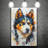 Alaskan Malamute Dog Portrait Painting, Pet Lover Art, Canvas Prints Wall Art Decor, Painting Canvas