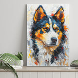Alaskan Malamute Dog Portrait Painting, Pet Lover Art, Canvas Prints Wall Art Decor, Painting Canvas
