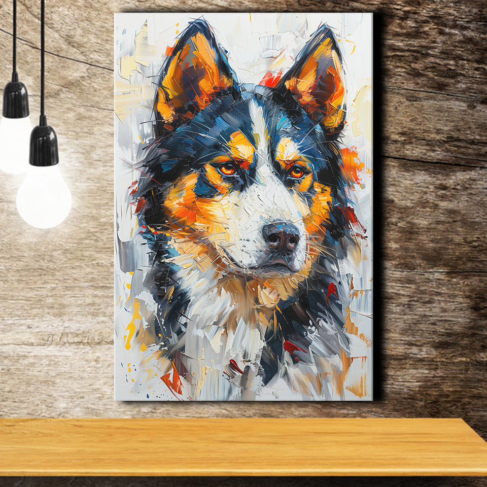 Alaskan Malamute Dog Portrait Painting, Pet Lover Art, Canvas Prints Wall Art Decor, Painting Canvas