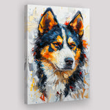 Alaskan Malamute Dog Portrait Painting, Pet Lover Art, Canvas Prints Wall Art Decor, Painting Canvas