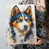 Alaskan Malamute Dog Portrait Painting, Pet Lover Art, Canvas Prints Wall Art Decor, Painting Canvas