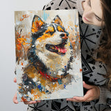 Alaskan Malamute Painting Portrait, Pet Lover Art, Canvas Prints Wall Art Decor, Painting Canvas