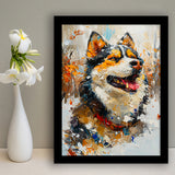 Alaskan Malamute Painting Portrait, Pet Lover Art, Framed Art Prints Wall Art Decor, Framed Picture Print