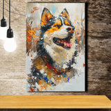 Alaskan Malamute Painting Portrait, Pet Lover Art, Canvas Prints Wall Art Decor, Painting Canvas