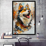 Alaskan Malamute Painting Portrait, Pet Lover Art, Framed Art Prints Wall Art Decor, Framed Picture Print