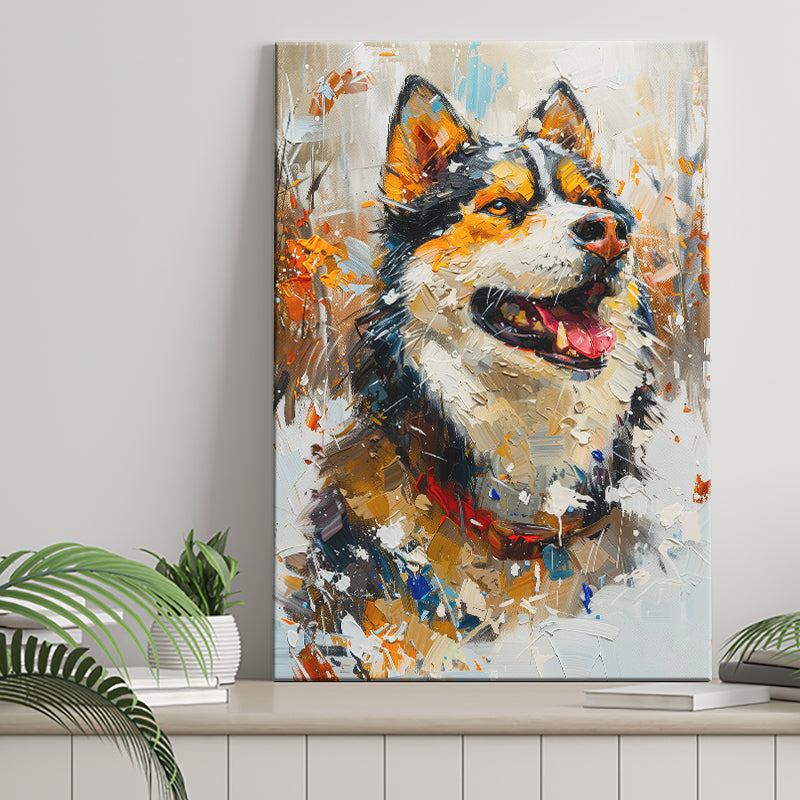 Alaskan Malamute Painting Portrait, Pet Lover Art, Canvas Prints Wall Art Decor, Painting Canvas