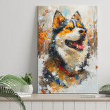 Alaskan Malamute Painting Portrait, Pet Lover Art, Canvas Prints Wall Art Decor, Painting Canvas