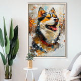 Alaskan Malamute Painting Portrait, Pet Lover Art, Framed Canvas Prints Wall Art Decor, Floating Frame