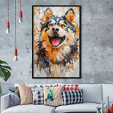 Alaskan Malamute Sled Dog Portrait Painting, Framed Art Prints Wall Art Decor, Framed Picture Print