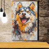 Alaskan Malamute Sled Dog Portrait Painting, Canvas Prints Wall Art Decor, Painting Canvas