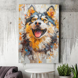 Alaskan Malamute Sled Dog Portrait Painting, Canvas Prints Wall Art Decor, Painting Canvas