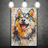 Alaskan Malamute Sled Dog Portrait Painting, Canvas Prints Wall Art Decor, Painting Canvas