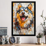 Alaskan Malamute Sled Dog Portrait Painting, Framed Art Prints Wall Art Decor, Framed Picture Print