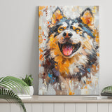 Alaskan Malamute Sled Dog Portrait Painting, Canvas Prints Wall Art Decor, Painting Canvas