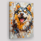 Alaskan Malamute Sled Dog Portrait Painting, Canvas Prints Wall Art Decor, Painting Canvas