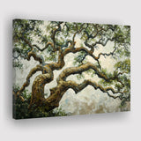 Angle Big Oak Tree Vintage Art, Canvas Print Wall Art Decor, Landscape Art Print