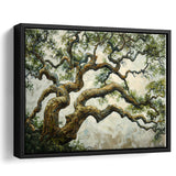 Angle Big Oak Tree Vintage Art, Framed Canvas Print Wall Art Decor,Floating Frame