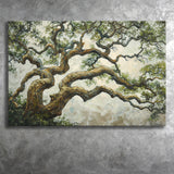 Angle Big Oak Tree Vintage Art, Canvas Print Wall Art Decor, Landscape Art Print