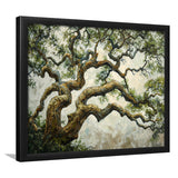 Angle Big Oak Tree Vintage Art, Framed Art Print Wall Decor, Framed Picture