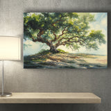 Angle Big Oak Tree Vintage Oil Painting, Canvas Print Wall Art Decor, Landscape Art Print