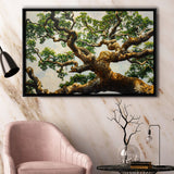 Angle Big Oak Tree Vintage Painting Art, Framed Canvas Print Wall Art Decor,Floating Frame