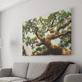 Angle Big Oak Tree Vintage Painting Art, Canvas Print Wall Art Decor, Landscape Art Print